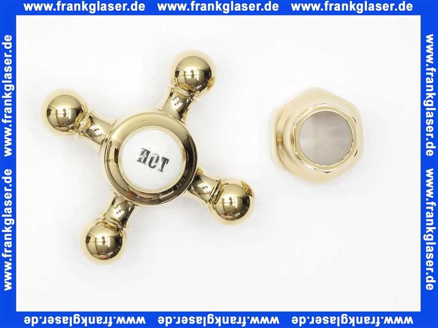 Kludi-Ersatzteil Kreuzgriff mit Haube Hot messing 7530145-00