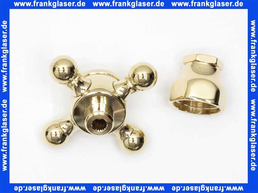 Kludi-Ersatzteil Kreuzgriff mit Haube Hot messing 7530145-00