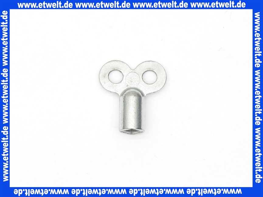 Luftschlüssel Entlüftungsschlüssel Schlüssel aus Metall mit Innenvierkant für Heizkörper zur Entlüftung