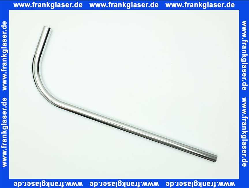 160 Nil Gampper WC-Spülrohr d:28x26x600x200 mm gerade, Messing verchromt