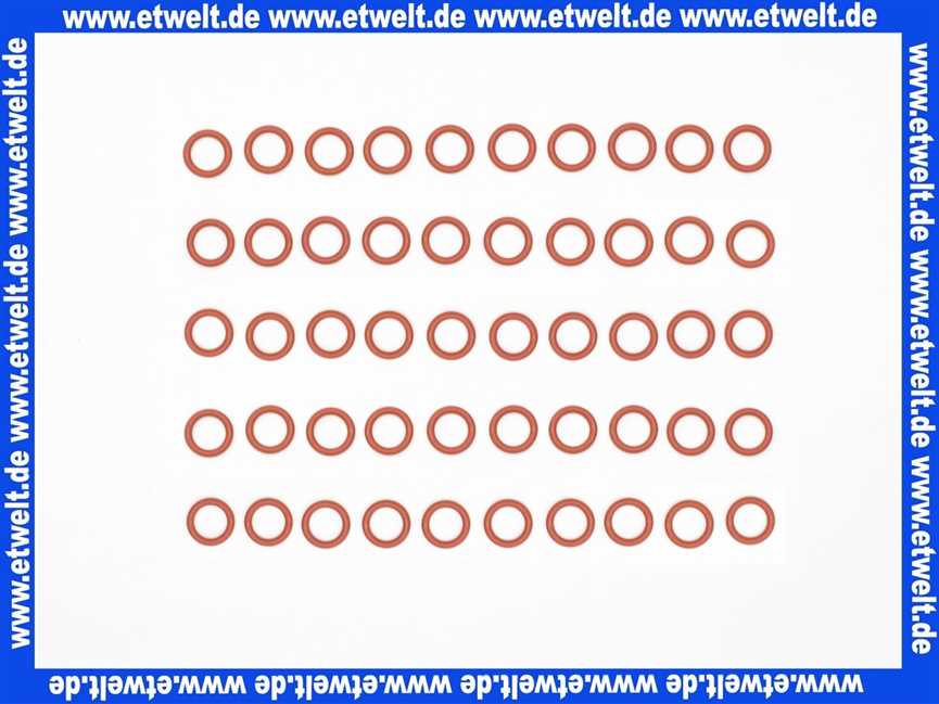 O-Ring Dichtung Dichtring 7,50x1,80 mm Silikon 60°Shore rot (50 Stück)