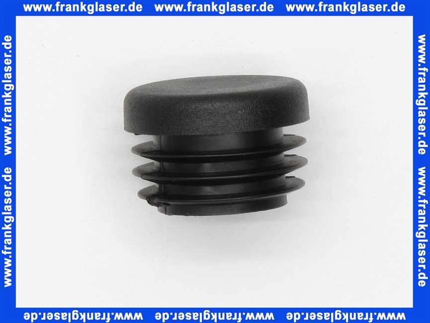 Stopfen mit Lamellen für Rundrohre 25 mm Außendurchmesser Polyethylen schwarz Wandstärke Rohr 1-3 mm Einsteckhöhe 11,5 mm Kopf 5 mm stark