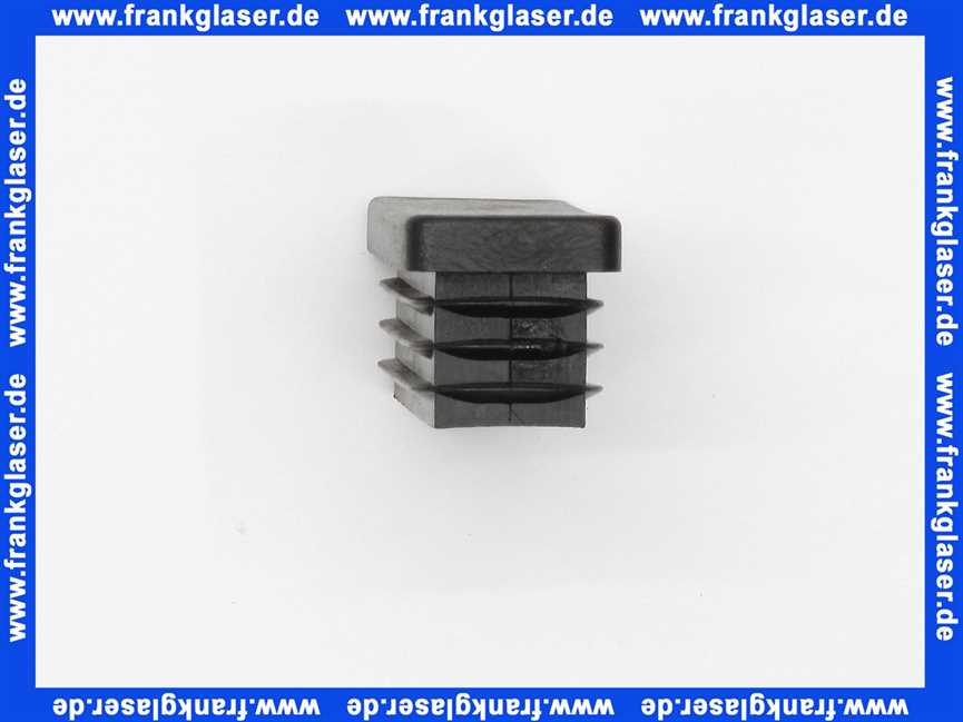 Stopfen mit Lamellen für Rechteckrohre 50x20 mm Polyethylen schwarz Wandstärke Rohr 1,5-2 mm Einsteckhöhe 15,0 mm Kopf 5 mm stark