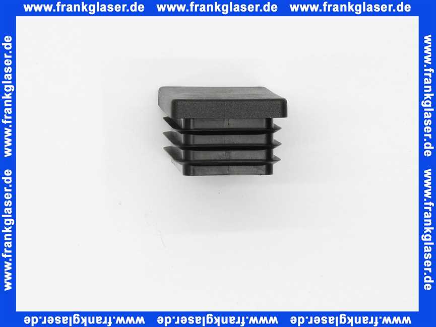 Stopfen mit Lamellen für Rechteckrohre 50x30 mm Polyethylen schwarz Wandstärke Rohr 1,5-2 mm Einsteckhöhe 15,0 mm Kopf 5 mm stark