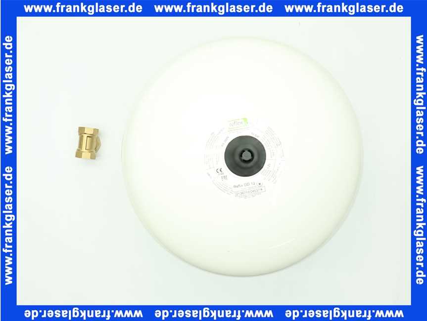 7307800 Reflex Membran-Ausdehnungsgefäß Refix DD, weiß, 10 bar, Vordruck 4 bar, 12 Liter