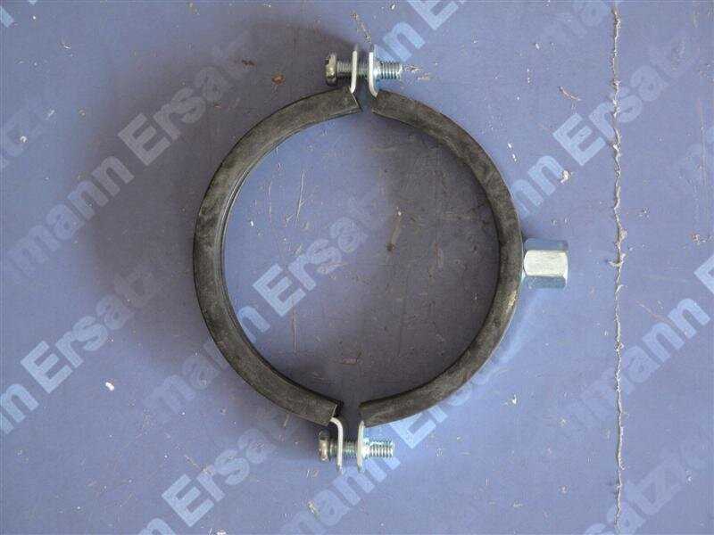 Rohrschelle 108-114 mit Gummieinlage und 8mm Gewindeanschluss