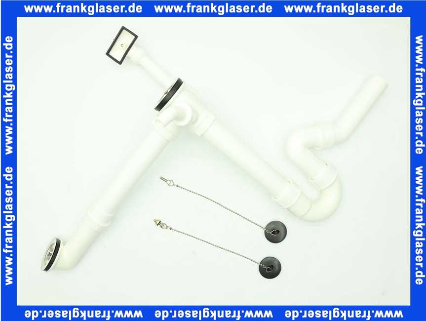 3312300 SANIT Ab-u. Überlaufgarnitur für Dopelspülbecken mit Uni-RGV 2 x Stopfen, G 1 1/2 x 40 x max 440mm