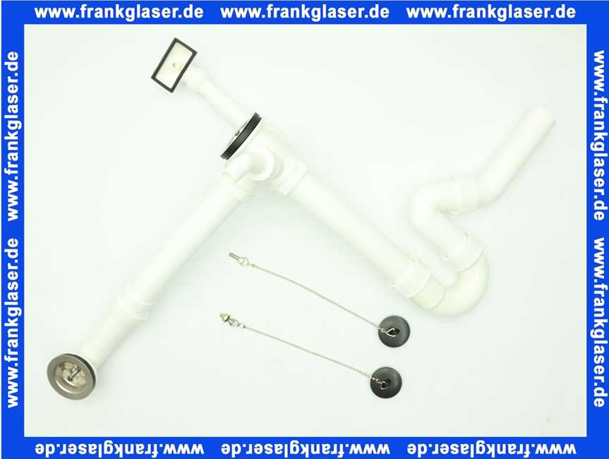 3312300 SANIT Ab-u. Überlaufgarnitur für Dopelspülbecken mit Uni-RGV 2 x Stopfen, G 1 1/2 x 40 x max 440mm