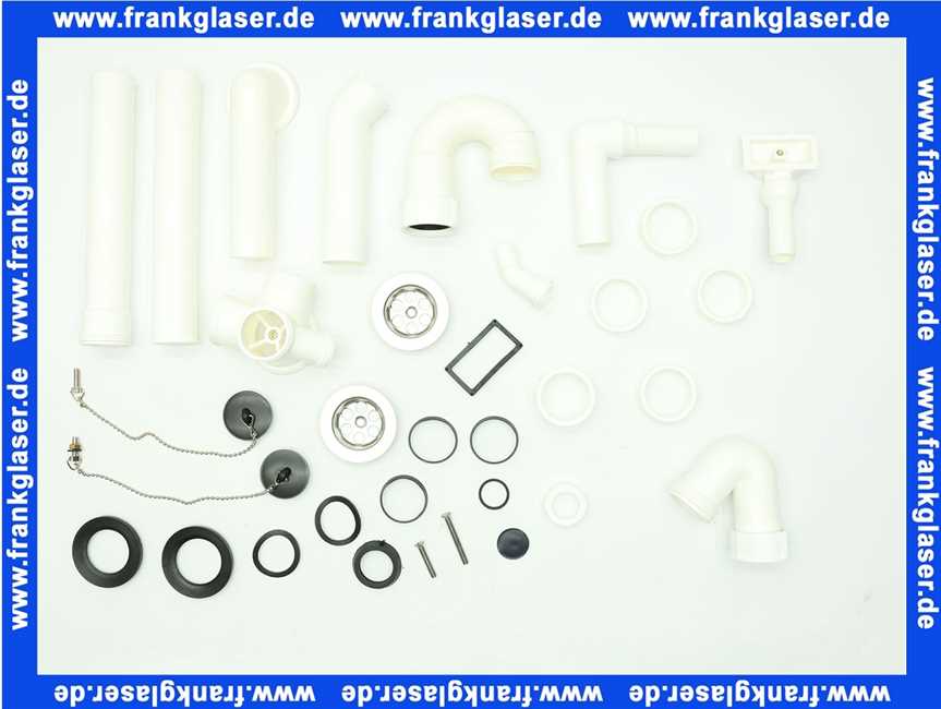 3312300 SANIT Ab-u. Überlaufgarnitur für Dopelspülbecken mit Uni-RGV 2 x Stopfen, G 1 1/2 x 40 x max 440mm