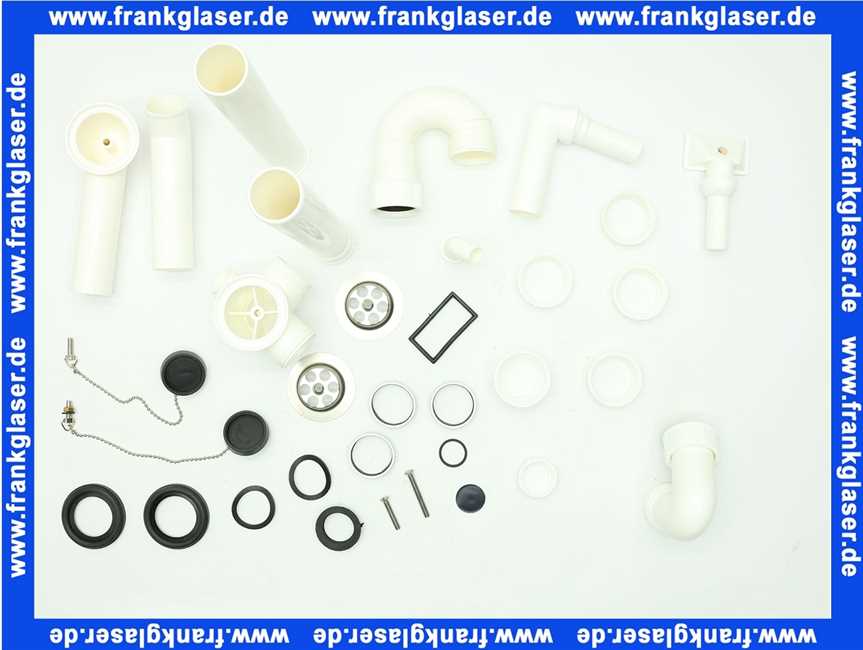 3312300 SANIT Ab-u. Überlaufgarnitur für Dopelspülbecken mit Uni-RGV 2 x Stopfen, G 1 1/2 x 40 x max 440mm