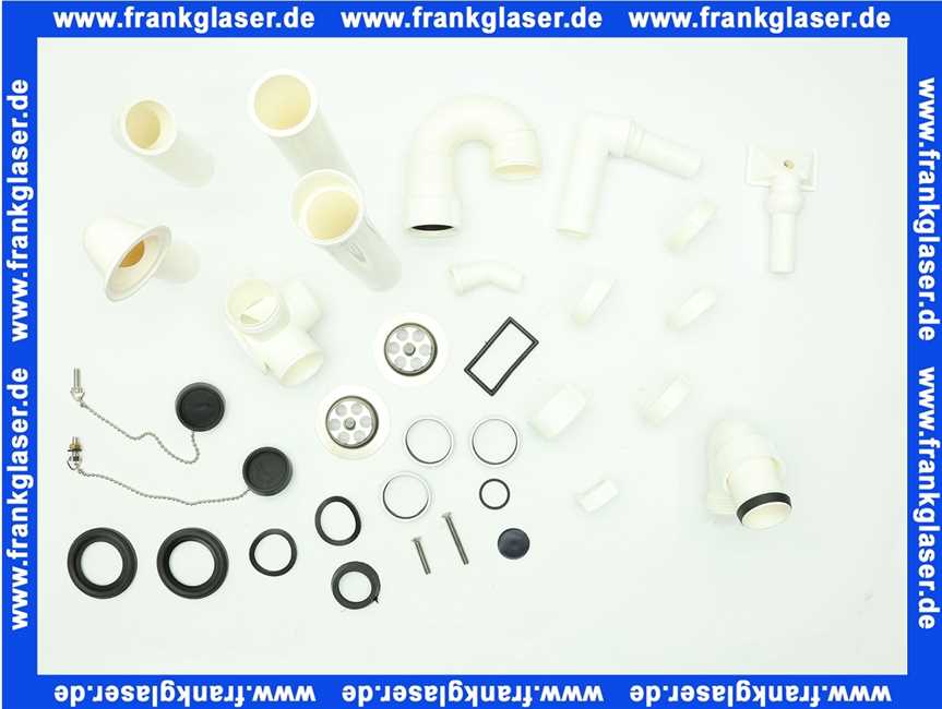 3312300 SANIT Ab-u. Überlaufgarnitur für Dopelspülbecken mit Uni-RGV 2 x Stopfen, G 1 1/2 x 40 x max 440mm