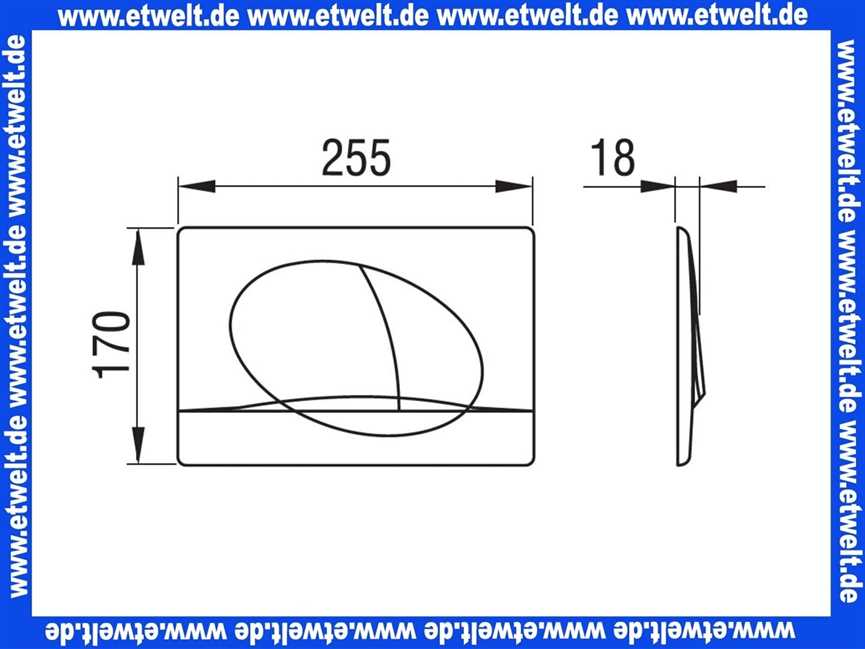 257421 Schwab komplette Betätigungsplatte OVATE DUO matt verchromt, Zweimenge