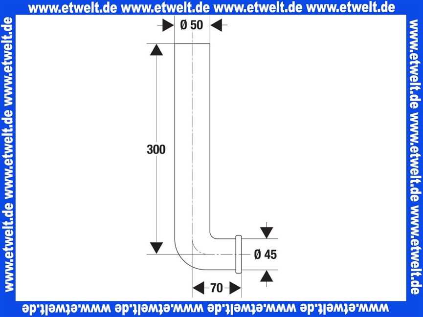 382059 Schwab Spülrohrbogen für UP-Spülkasten L=300x70mm, D=50/44, ohne Lasche