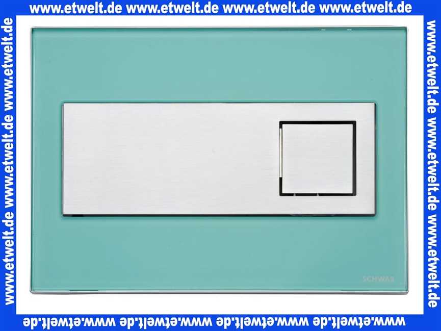 9228 Schwab komplette Betätigungsplatte CARO Glas - mintgrün, Zweimengenspülung