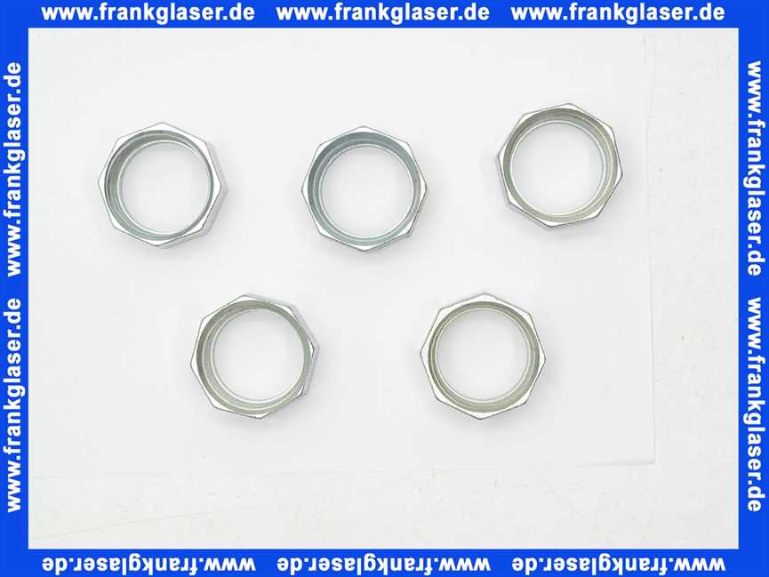 7099224 Sieger Mutter für Wärmetauscher, Set 5 Stück, für KBR/ZBR 65,98.., BK11, BK16
