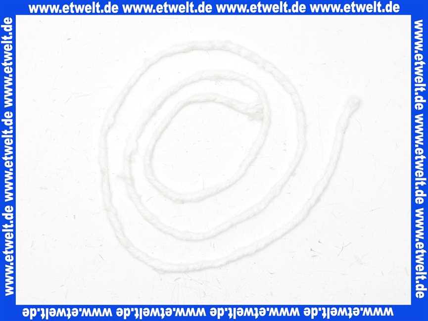 Hitzeschutz-Dichtschnur 3mm Länge 5 Meter Delceram weiß Temperatur bis ca. +450°C aus Glasfaser