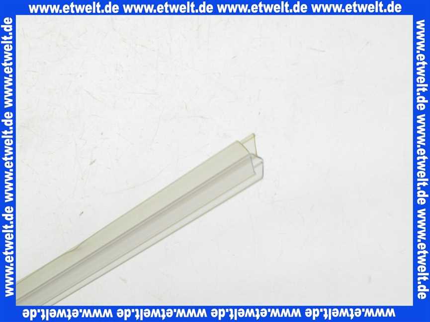 Duschkabinendichtung 1 zentrale Lippe mit Endwulst + 1 schräge Lippe seitlich für ESG 6-8 mm Rund mit Radius 550mm 1250mm lang
