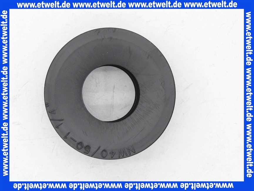 Abwasser Sifon HT-Gumminippel 40/50 54mm 1 1/4 Zoll für Sifonanschluss D = 54 mm , d = 28 - 37 mm