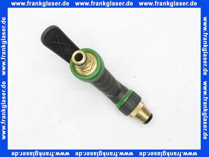 Spritzpistole Garten stufenlos verstellbar Anschlussgewinde 3/4 Zoll IG mit montierter Messing-Steckkupplung passend für marktübliche Steckkupplungen