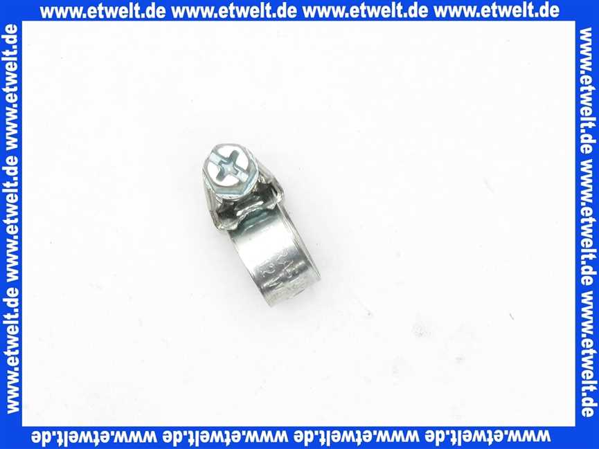 Schlauchklemme Spannbereich 8-12 mm Bandbreite 9 mm Schlauchschelle 8-12/9 W1 aus verzinktem Stahl nach DIN 3017 mit Schneckengewinde