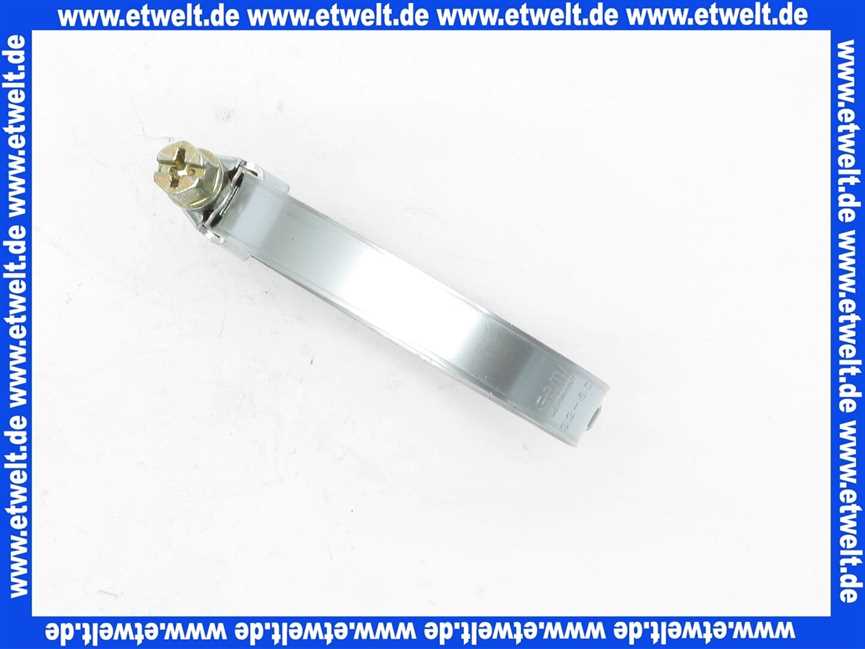 Schlauchklemme Spannbereich 35-50 mm Bandbreite 9 mm Schlauchschelle 35-50/9 W1 aus verzinktem Stahl nach DIN 3017 mit Schneckengewinde
