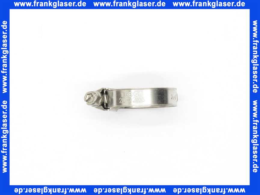 Schlauchklemme Spannbereich 20-32 mm Bandbreite 9 mm Schlauchschelle 20-32/9 W5 Edelstahl 1.4401 nach DIN 3017 rost- und säurebeständig mit Schneckengewinde