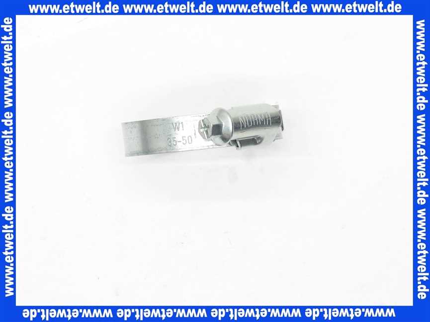 NORMACLAMP TORRO Schlauchklemme Spannbereich 35-50 mm Bandbreite 12 mm Schlauchschelle 35-50/12 W1 aus verzinktem Stahl nach DIN 3017 mit Schneckengewinde