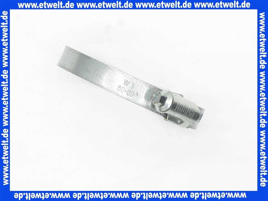NORMACLAMP TORRO Schlauchklemme Spannbereich 60-80 mm Bandbreite 12 mm Schlauchschelle 60-80/12 W1 aus verzinktem Stahl nach DIN 3017 mit Schneckengewinde