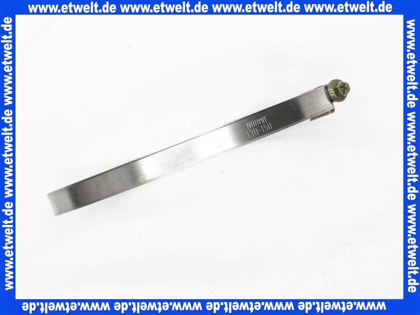 NORMACLAMP TORRO Schlauchklemme Spannbereich 130-150 mm Bandbreite 12 mm Schlauchschelle 130-150/12 W1 aus verzinktem Stahl nach DIN 3017 mit Schneckengewinde