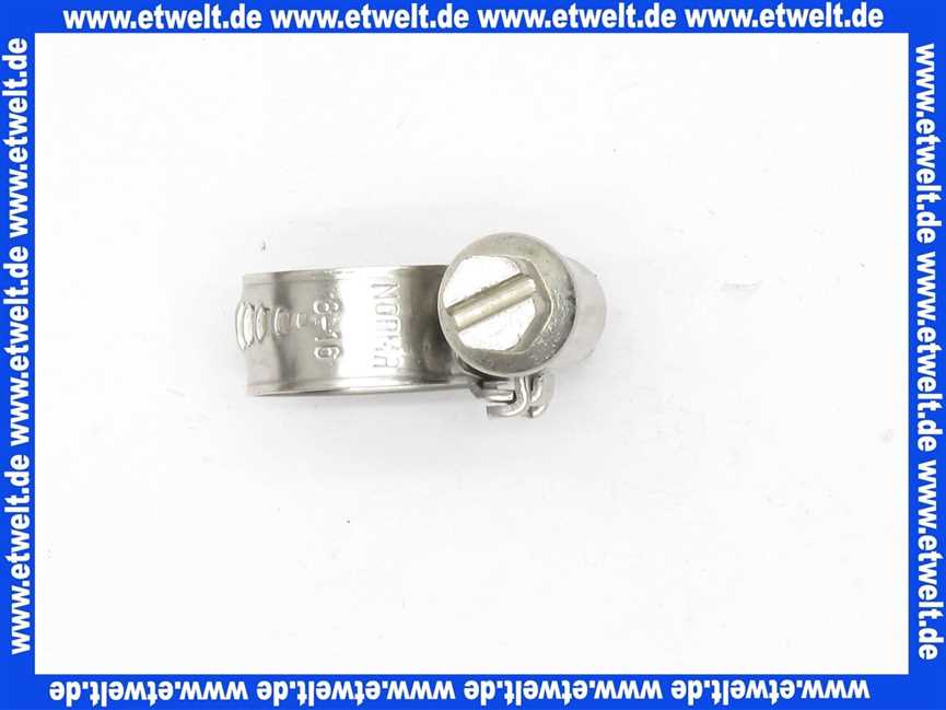 Schlauchklemme Spannbereich 8-16 mm Bandbreite 9 mm Schlauchschelle 8-16/9 W4 Band, Gehäuse und Schraube aus Edelstahl nach DIN 3017 rostbeständig mit Schneckengewinde
