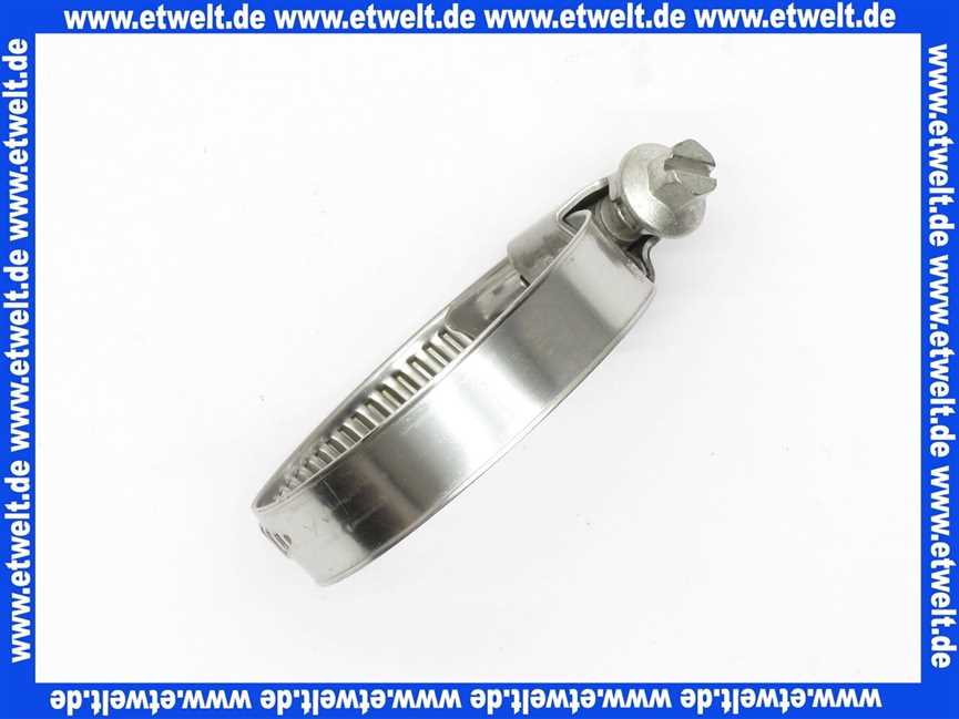Schlauchklemme Spannbereich 25-40 mm Bandbreite 12 mm Schlauchschelle 25-40/12 W4 Band, Gehäuse und Schraube aus Edelstahl nach DIN 3017 mit Schneckengewinde