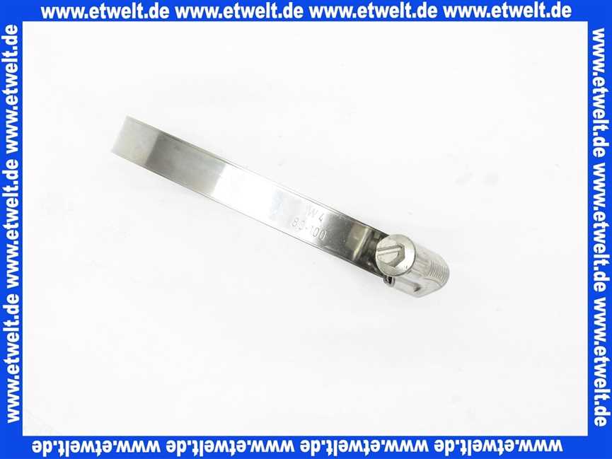 NORMACLAMP TORRO Schlauchklemme Spannbereich 80-100 mm Bandbreite 12 mm Schlauchschelle 80-100/12 W4 Edelstahl 1.4301 nach DIN 3017 rostbeständig mit Schneckengewinde