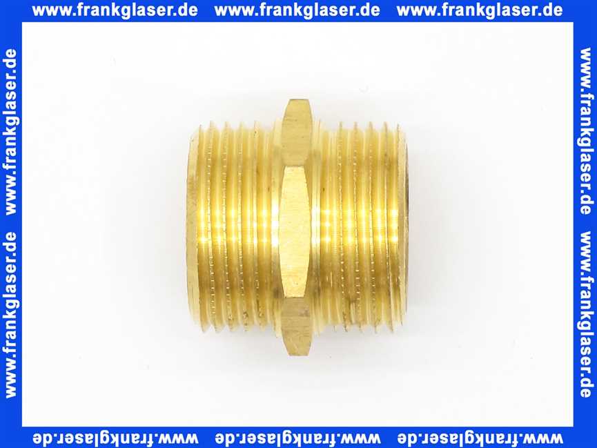 Gewindenippel Doppelnippel 3/4 Zoll AG x 3/4 Zoll AG flachdichtend Messing beidseitig Aussengewinde