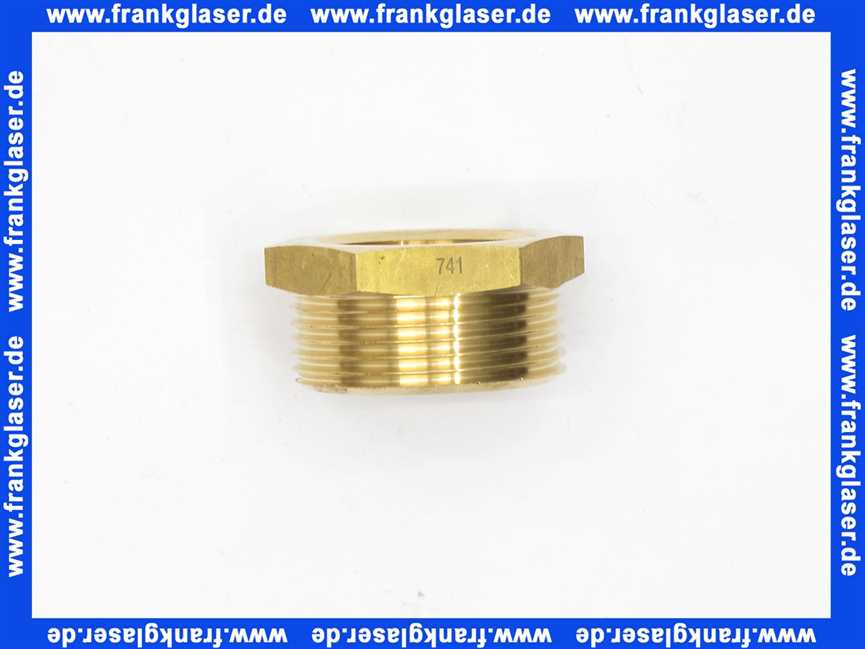 Gewindenippel Reduzierstück 11/4 Zoll AG x 1 Zoll IG flachdichtend Messing Innengewinde x Aussengewinde ineinander Reduziernippel Doppelnippel