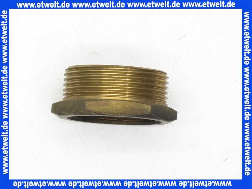 Gewindenippel Reduzierstück 11/2 Zoll AG x 11/4 Zoll IG flachdichtend Messing Innengewinde x Aussengewinde ineinander Reduziernippel Doppelnippel