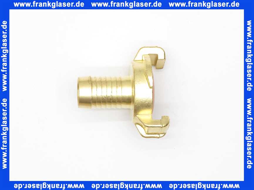 GEKA plus Schlauchstück K 3/4 Zoll 19mm Schlauchstutzen für Trinkwasser, Messing, beigerote NBR Formdichtung, Schnellkupplung Klauenkupplung Schlauchkupplung