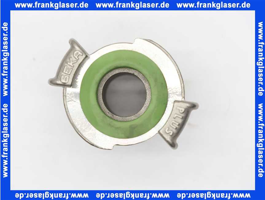 GEKA plus Schlauchstück E 3/4 Zoll 19mm Schlauchstutzen Edelstahl grüne FKM Formdichtung nach DIN ISO 1629 Schnellkupplung Klauenkupplung Schlauchkupplung