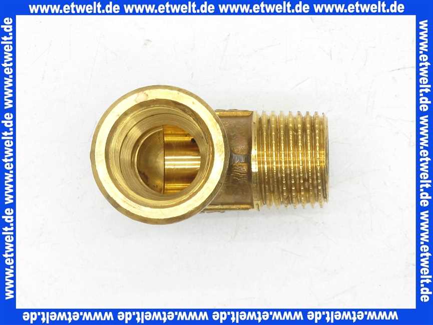 Winkelbogen Winkel 90° 1/2 Zoll IG/AG Messing Innengewinde x Aussengewinde