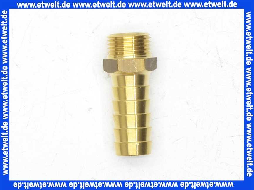 Schlauchtülle 1/3 Verschraubung Einschraubtülle G3/8 Zoll AG - 13 mm Stutzen mit Sechskant Messing