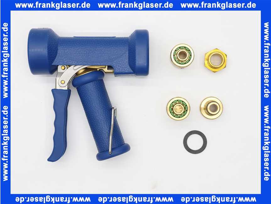Anschluss-Set Messing Stecksystem 1/2 Zoll Wasser-Pistole, mit 2x Hahnanschlussstück 1x Schlauchstück 1x Schlauchstück mit Wasserstop passend für marktübliche Steckkupplungen max. 16 bar bei +20°C
