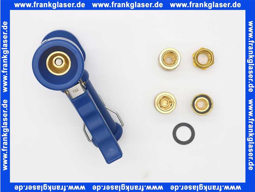 Anschluss-Set Messing Stecksystem 1/2 Zoll Wasser-Pistole, mit 2x Hahnanschlussstück 1x Schlauchstück 1x Schlauchstück mit Wasserstop passend für marktübliche Steckkupplungen max. 16 bar bei +20°C
