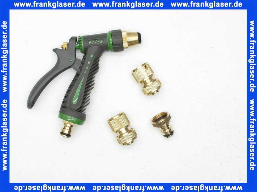 Gartenspritzen Anschlussset Stecksystem Messing 1/2 Zoll Wasserschlauch 30 m mit je 1 Hahnanschlussstück Schlauchstück Schlauchstück mit Wasserstop und Spritzpistole passend für marktübliche Steckkupplungen max. 16 bar bei +20°C