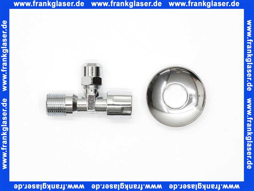 Eckventil DN15 1/2 Zoll x Quetschverschraubung 3/8 - 10mm mit Längenausgleich und Schubrosette