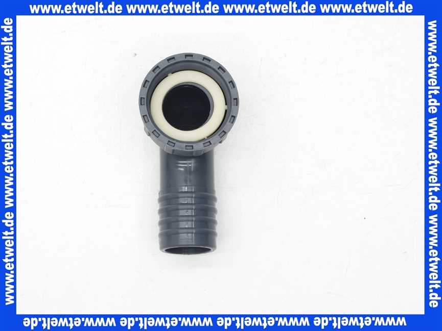 Winkel-Verschraubung Schlauchverschraubung PP 2-tlg, G1 1/4 IG-32mm Stutzen