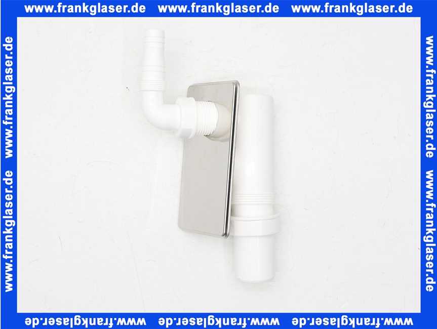 Unterputzsifon Gerätesifon Sifon für Waschgeräte und Geschirrspüler mit Reinigungsschraube und Edelstahl-Abdeckung DN 40