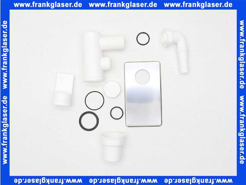 Unterputzsifon Gerätesifon Sifon für Waschgeräte und Geschirrspüler mit Reinigungsschraube und Edelstahl-Abdeckung DN 40