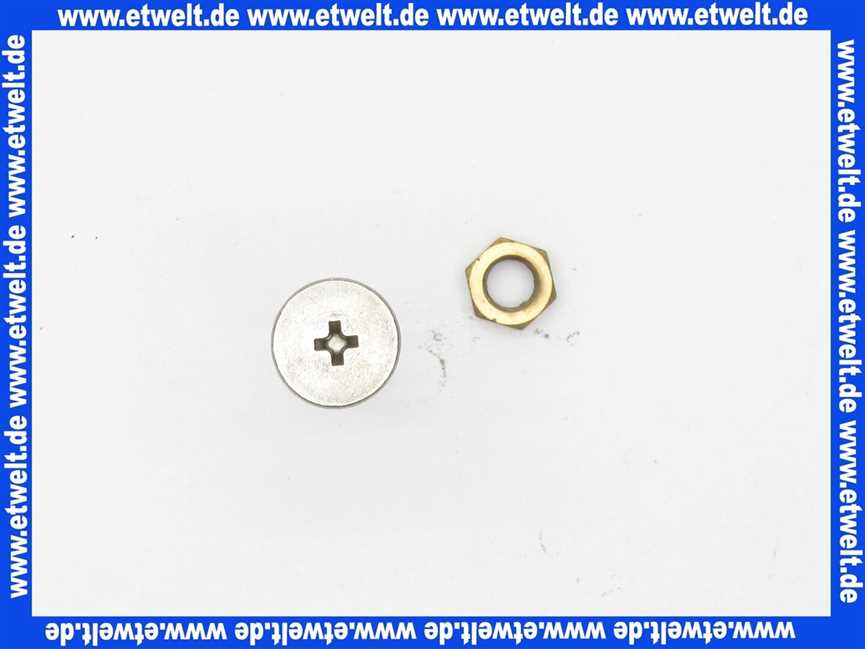 Einstellschraube Messing roh mit Mutter zu Stopfen für Excentergarnituren für Waschtisch und Bidetarmaturen