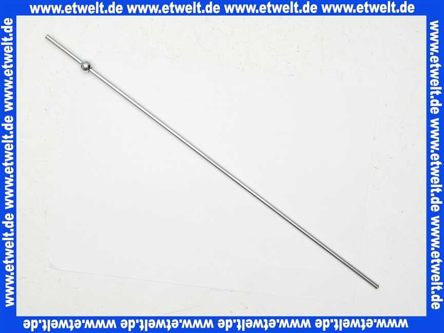 Zugstange Baulänge 400 mm Messing verchromt für waagerechten Einbau mit Kugel für Excentergarnituren für Waschtisch und Bidetarmaturen