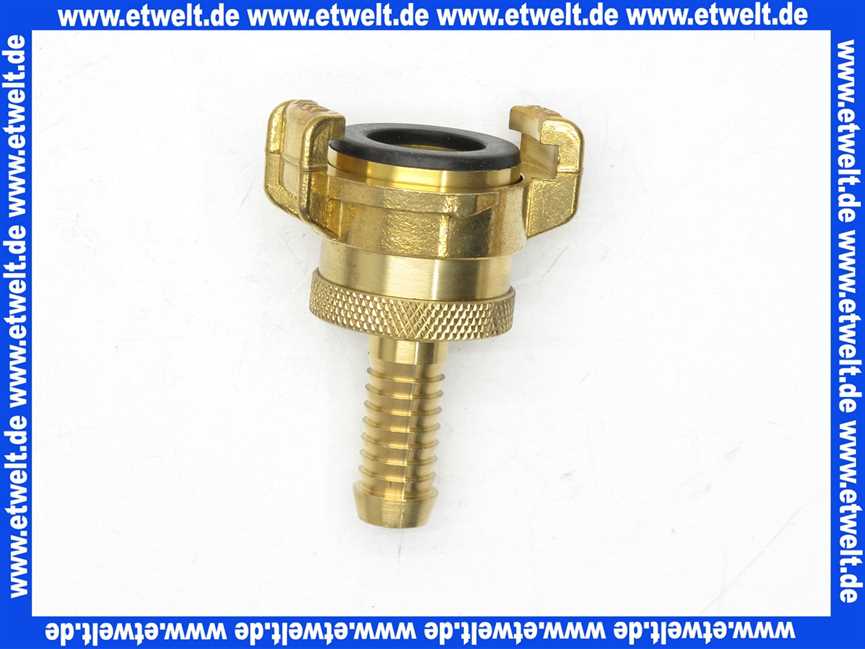 33401-E Saug- und Hochdruckkupplung mit Kontermutter Messing 1/2 Zoll - 13 mm Tülle/Stutzen für Saugleitungen absolut dicht und gegen selbstständiges Lösen durch Schutzring gesichert