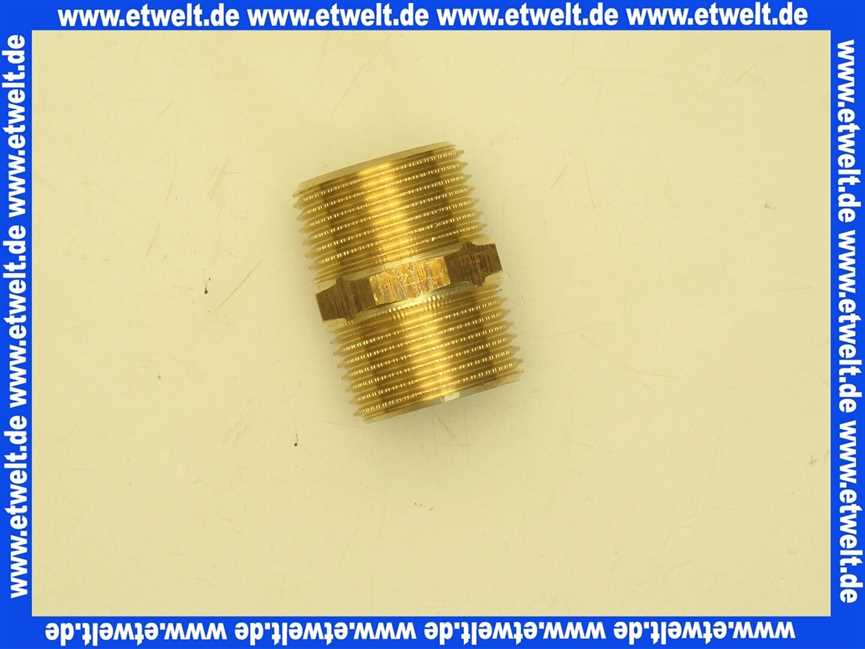 34413-E Doppelnippel 1 Zoll, AG/AG, Messing